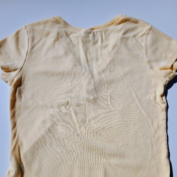 Tilt Women’s V-Neck Henley T-Shirt Yellow Short Sleeve Size L - Picture 3 of 3